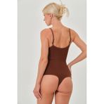 Mistirik Mimola Model Göbek Karın Toparlayıcı Korse Etkili Alttan Zıbınlı String Body - Kahve