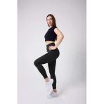MİSTİRİK Neretol Model Yüksek Bel Jakarlı Desenli Örme Seamless Model Tayt Siyah Renk