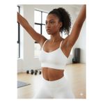 MİSTİRİK Pisun Model Ince Askılı Pedli Spor Büstiyer Beyaz Renk