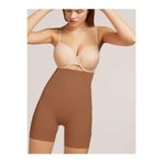Mistirik, Porfy Model Inceltici Etkili Lazer Kesim Paçalı Iz Yapmaz Şort Korse Kahve Renk, 2XL