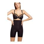 Mistirik, Porfy Model Inceltici Etkili Lazer Kesim Paçalı Iz Yapmaz Şort Korse Siyah Renk, 4XL