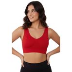 Mistirik, Rosella Model Kalın Askılı Pedsiz Sarkma Engelleyen Spor Korse Büstiyer Kırmızı Renk, 2XL