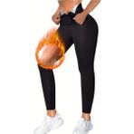 Mistirik Sauna-Tayt Model Iki Beden Incelten Vücut Şekillendiren Zayıflatan Yağ Yakmaya Yardımcı Beli Agraflı Korseli Tayt - 5XL - Siyah