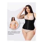 Mistirik, Trigoso Model 4 Aşamalı Kancalı Bel İnceltme Etkili Balenli Askılı Latex Siyah Korse, 46