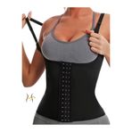 Mistirik, Trigoso Model 4 Kademeli Sıkılaşmaya Yardımcı Ayarlanabilir Askılı Latex Korse Siyah Renk, 44