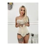 Mistirik, Ulyana Model Sıkılaştırıcı Ve Toparlayacı Latex Korse İnce Hava Alan Korse Ten Renk, 4XL-5XL