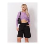 Mistirik Viterbo Model Biker Bol Kesim Şort Siyah, 2XL, EREVSA-BİKERŞORT, SİYAH, Kadın