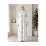 Misue Handmade Namaz Elbisesi, Medine İpeği Dökümlü Kumaş Kruvaze Model Tesettür Elbise, Nakışlı Namaz Kıyafeti Ferace