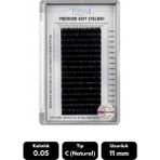 Misyul 0.05C Natural Kıvrım 11 mm Soft Eyelash Doğal Ipek Kirpik 16'lı - Siyah