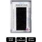 Misyul 0.05C Natural Kıvrım 12 mm Soft Eyelash Doğal Ipek Kirpik 16'lı - Siyah