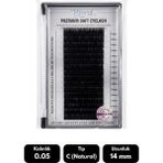 Misyul 0.05C Natural Kıvrım 14 mm Soft Eyelash Doğal Ipek Kirpik 16'lı - Siyah