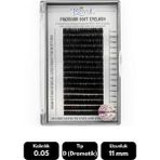 Misyul 0.05D Dramatik Kıvrım 11 mm Soft Eyelash Doğal Ipek Kirpik 16'lı - Siyah