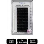 Misyul 0.05D Dramatik Kıvrım 14 mm Soft Eyelash Doğal Ipek Kirpik 16'lı - Siyah