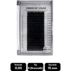 Misyul 0.05D Dramatik Kıvrım 15 mm Soft Eyelash Doğal Ipek Kirpik 16'lı - Siyah
