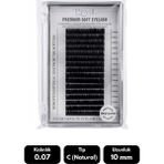 Misyul 0.07C Natural Kıvrım 10 mm Soft Eyelash Doğal Ipek Kirpik 16'lı - Siyah