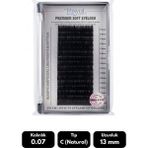 Misyul 0.07C Natural Kıvrım 13 mm Soft Eyelash Doğal Ipek Kirpik 16'lı - Siyah