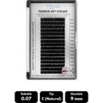 Misyul 0.07C Natural Kıvrım 9 mm Soft Eyelash Doğal Ipek Kirpik 16'lı - Siyah