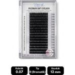 Misyul 0.07D Dramatik Kıvrım 12 mm Soft Eyelash Doğal Ipek Kirpik 16'lı - Siyah