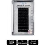 Misyul 0.07D Dramatik Kıvrım 14 mm Soft Eyelash Doğal Ipek Kirpik 16'lı - Siyah