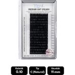 Misyul 0.10C Natural Kıvrım 11 mm Soft Eyelash Doğal Ipek Kirpik 16'lı - Siyah