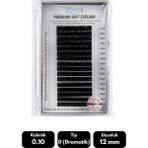 Misyul 0.10D Dramatik Kıvrım 12 mm Soft Eyelash Doğal Ipek Kirpik 16'lı - Siyah