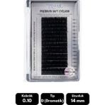 Misyul 0.10D Dramatik Kıvrım 14 mm Soft Eyelash Doğal Ipek Kirpik 16'lı - Siyah