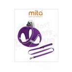 Mita Air Mesh 2'lı Bundle Set Kedı Köpek Göğüs Tasması + Köpek Gezdirme Tasması/kayışı Mor / M Mor