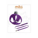 Mita Air Mesh 2'li Bundle Set Kedi Köpek Göğüs Tasması + Köpek Gezdirme Tasması/Kayışı (Mor, M)