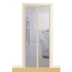 Mitef Manyetik Kapı Dayanıklı Polyester File Manyetik Sivrisinek Perdesi ve Tam Çerçeve Kanca ve Halka, 40 x 87 inç / 100 x 220 cm, Bej