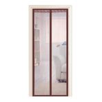 Mitef Manyetik Kapı Dayanıklı Polyester File Manyetik Sivrisinek Perdesi ve Tam Çerçeve Kanca ve Halka, 40 x 87 inç / 100 x 220 cm, Kahverengi