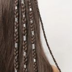 Mith Sb Takı Vıntage Örgü Saç Yüzüğü Yapraklı Model- Silver Toka Set (20 Adet) - Gümüş