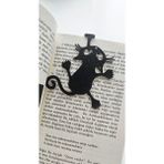 Mithra 3D Baskı Sevimli Tırmanan Kedi Kitap Ayracı-Siyah 6 Adet