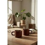 Mithra Life 2 Adet El Yapımı 260 Ml Bordo Parlak Seramik Mug Çay Kahve Kupası Mit1304