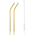 Mithra Life 2 Adet Metal Paslanmaz Gold Pipet Ve Temizleme Fırçası Mıt1217