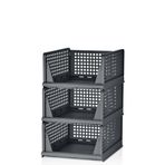 Mithra Life 3 lü Kayar Raf Organizer Gri Dolap İçi Kıyafet Aksesuar Düzenleyici 45x35 cm MIT1263