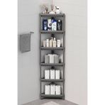 Mithra Life 6 Katlı Üçgen Plastik Gri Banyo Mutfak Rafı Mıt1235