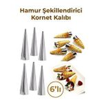 Mithra Life 6 Lı Paslanmaz Çelik Hamur Kornet Kalıbı Mit1043 Gümüş