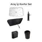 Mithra Life Araç İçi Konfor Set Güneşlik, Kapaklı Çöp Kutusu, Kokusuz Küllük MIT1255
