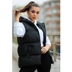 Mitnight Siyah Kadın Kapşonlu Şişme Yelek