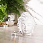 Mitr Beyaz Buddha Temalı Buhurdanlık Renksiz