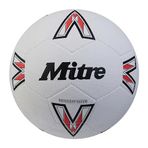 Mitre Unisex Yetişkin Super Dimple 24 Futbol Topu, Beyaz/Siyah/Kırmızı Önlük, 3