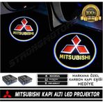 MITSUBISHI Araçlar İçin Pilli Yapıştırmalı Kapı Altı Led Logo