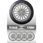 Mitsubishi Carisma L300 14" Inç Uyumlu 4 Adet 1 Takım Gri Kırılmaz Esnek Jant Kapağı 016 - Universal