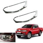 Mitsubishi L200 Uyumlu 2006 2014 Ön Far Kaplama ABS Krom Parça