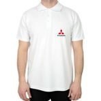 Mitsubishi Logo Polo Yaka Beyaz Tişört