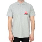 Mitsubishi Logo Polo Yaka Gri Tişört - XL