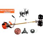 Mitsuyama Benzinli Yan Tırpan + Toprak Çapalama Aparatı ( 2 Adet Çapa Aparatı ) 4.2kw 5.7 Hp