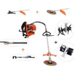 Mitsuyama Japon Sırt Tırpan + Çift Toprak Çapalama + Çit Kesme + Kancalı Zeytin Silkeleme Aparatı Set 63CC 5,7 Hp