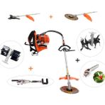 Mitsuyama Japon Sırt Tırpan + Çift Toprak Çapalama + Dal Budama + Kancalı Zeytin Silkeleme Aparatı Set 63CC 5,7 Hp