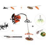Mitsuyama Japon Sırt Tırpan + Toprak Çapalama + Dal Budama + Çit Kesme + Tırnaklı Zeytin Silkeleme Aparatı Set 63CC 5,7 Hp